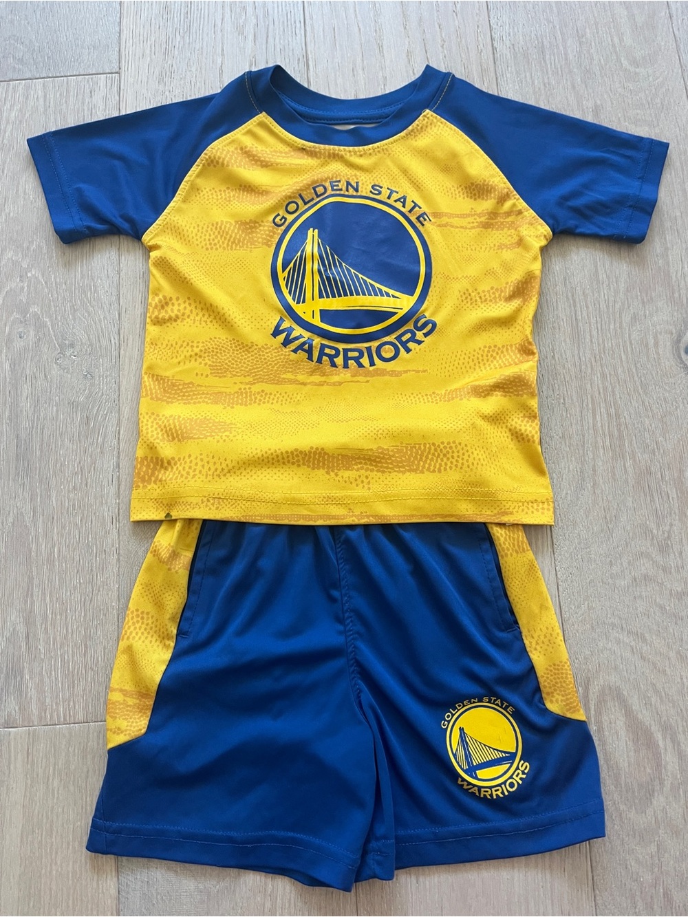 NBA Golden State Warriors Yellow & Blue Kids Jersey Set 2T